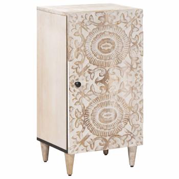 ARDEBO.de - Sideboard mit Speicher Weiß 40 x 33,5 x 75 cm Massivholz Mango
