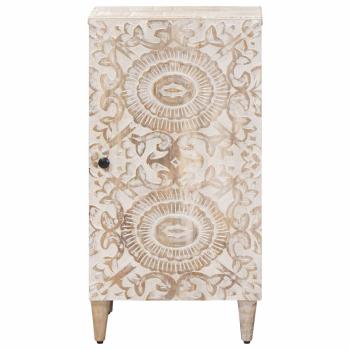 Sideboard mit Speicher Weiß 40 x 33,5 x 75 cm Massivholz Mango
