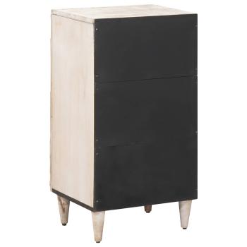 Sideboard mit Speicher Weiß 40 x 33,5 x 75 cm Massivholz Mango
