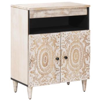 ARDEBO.de - Sideboard mit Speicher Wei? 60 x 33,5 x 75 cm Massivholz Mango