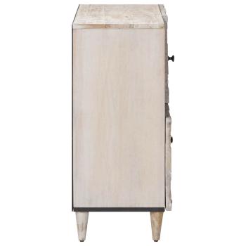 Sideboard mit Speicher Weiß 80 x 33,5 x 75 cm Massivholz Mango
