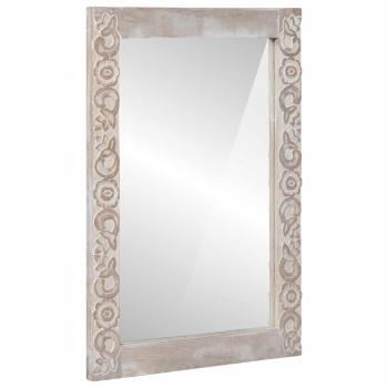 ARDEBO.de - Wandspiegel Weiß 70 x 50 cm Massivholz Mango Rechteckig