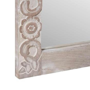 Wandspiegel Weiß 70 x 50 cm Massivholz Mango Rechteckig