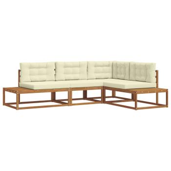 Outdoor-Sofagarnitur Natur und Creme