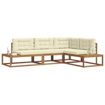 Outdoor-Sofagarnitur Natur und Creme