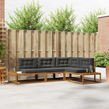 ARDEBO.de - Outdoor-Sofagarnitur Natur und Anthrazit