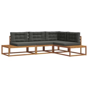 Outdoor-Sofagarnitur Natur und Anthrazit