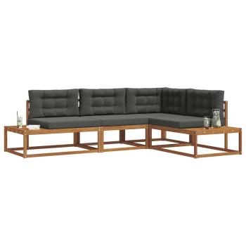 Outdoor-Sofagarnitur Natur und Anthrazit