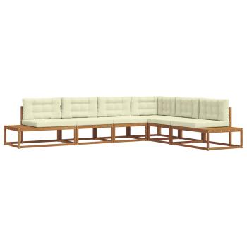 Outdoor-Sofagarnitur 6 Stk. Natur und Creme