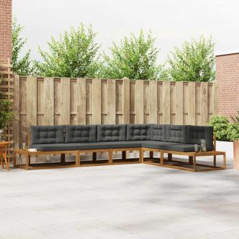 ARDEBO.de - Outdoor-Sofagarnitur 6 stk. Natur und Anthrazit