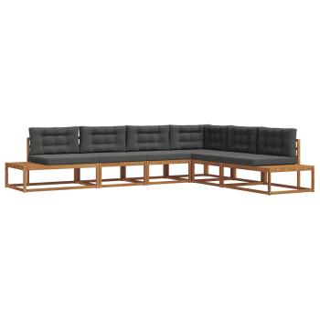 Outdoor-Sofagarnitur 6 stk. Natur und Anthrazit
