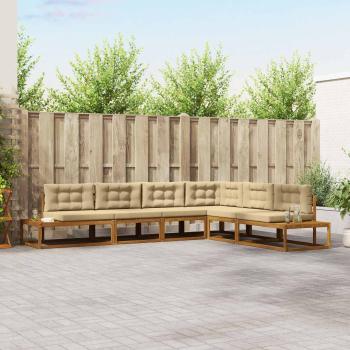 ARDEBO.de - Outdoor-Sofagarnitur 6 stk. Natur und Beige