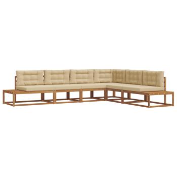 Outdoor-Sofagarnitur 6 stk. Natur und Beige