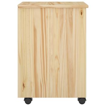 Rollschrank Mit Rad Braun 34 x 39 x 56 cm Massives Kiefernholz
