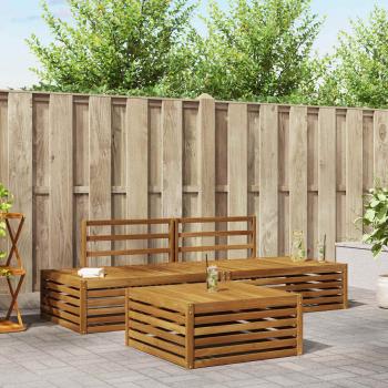 ARDEBO.de - 4 stk. Outdoor-Sofagarnitur Massivholz Akazie Natur