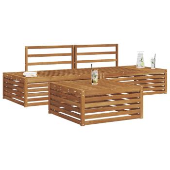 4 stk. Outdoor-Sofagarnitur Massivholz Akazie Natur
