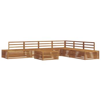 8 stk. Outdoor-Sofagarnitur Massivholz Akazie Natur