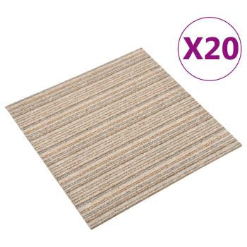 Teppich 20 stk. Gestreiftes Beige 50 x 50 cm 100% Polypropylen