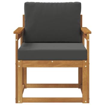 Outdoor-Sofa Massivholz Akazie Natur und Anthrazit