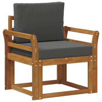 Outdoor-Sofa Massivholz Akazie Natur und Anthrazit