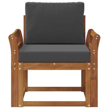 Outdoor-Sofa Massivholz Akazie Natur und Anthrazit