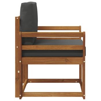 Outdoor-Sofa Massivholz Akazie Natur und Anthrazit