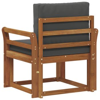 Outdoor-Sofa Massivholz Akazie Natur und Anthrazit