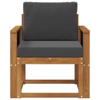 Outdoor-Sofa Massivholz Akazie Natur und Anthrazit