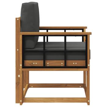 Outdoor-Sofa Massivholz Akazie Natur und Anthrazit