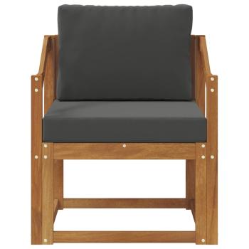 Outdoor-Sofa Massivholz Akazie Natur und Anthrazit