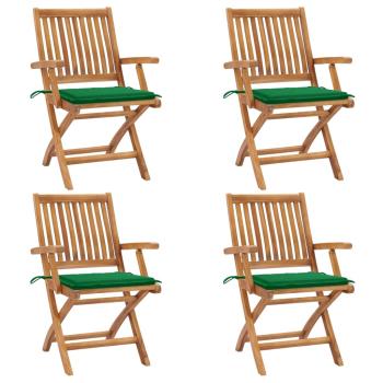 ARDEBO.de - Klappbare Gartenstühle mit Kissen 4 Stk. Massivholz Teak