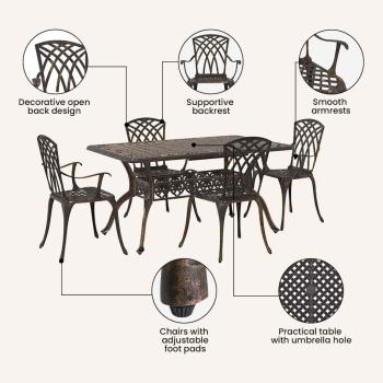 Garten Essgruppe 5 pcs Bronze Aluminium
