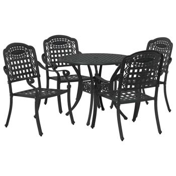 Garten Essgruppe 5 pcs Schwarz Aluminium