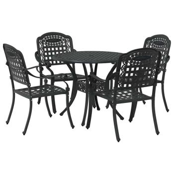 Garten Essgruppe 5 pcs Schwarz Aluminium
