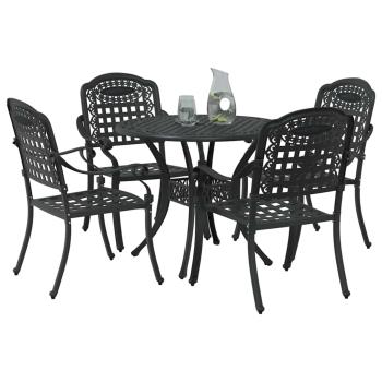 Garten Essgruppe 5 pcs Schwarz Aluminium