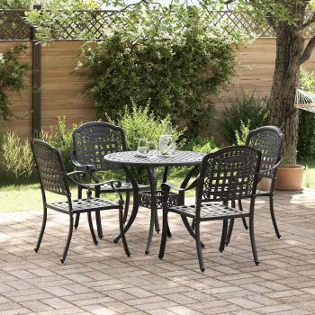 Garten Essgruppe 5 pcs Schwarz Aluminium