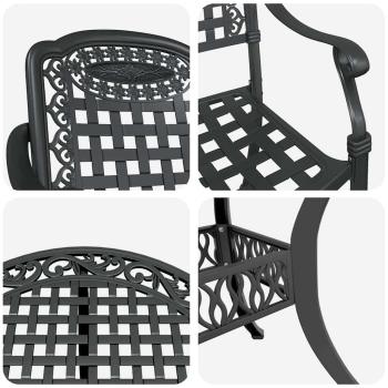 Garten Essgruppe 5 pcs Schwarz Aluminium
