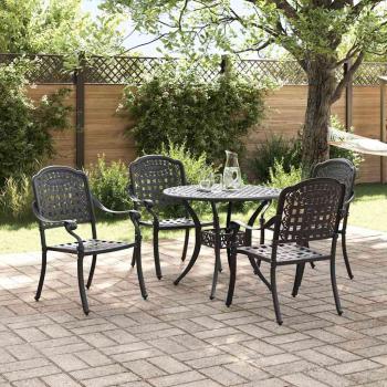 Garten Essgruppe 5 pcs Schwarz Aluminium