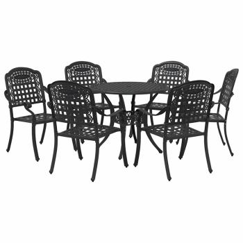 Garten Essgruppe 7 pcs Schwarz Aluminium