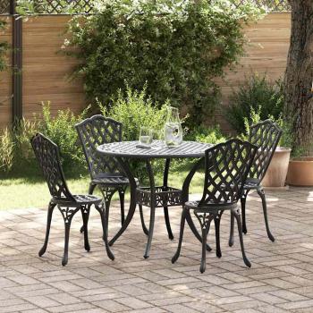 ARDEBO.de - Garten Essgruppe 5 pcs Schwarz Aluminium