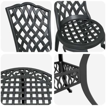 Garten Essgruppe 5 pcs Schwarz Aluminium