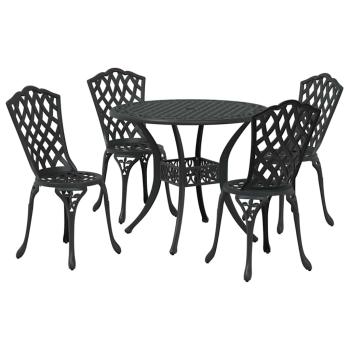 Garten Essgruppe 5 pcs Schwarz Aluminium