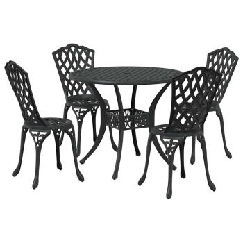 Garten Essgruppe 5 pcs Schwarz Aluminium