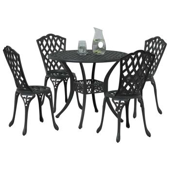 Garten Essgruppe 5 pcs Schwarz Aluminium