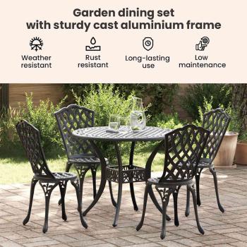 Garten Essgruppe 5 pcs Schwarz Aluminium