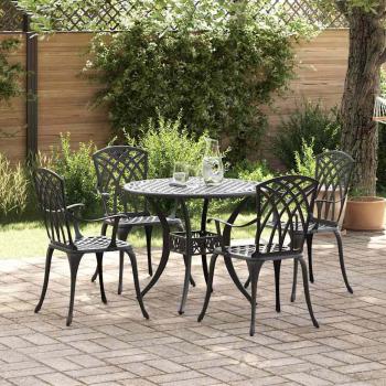 ARDEBO.de - Garten Essgruppe 5 pcs Schwarz Aluminium