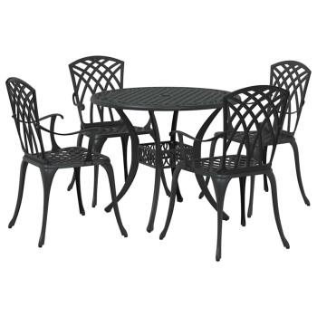 Garten Essgruppe 5 pcs Schwarz Aluminium