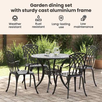 Garten Essgruppe 5 pcs Schwarz Aluminium