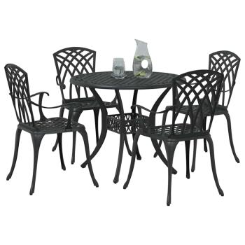 Garten Essgruppe 5 pcs Schwarz Aluminium