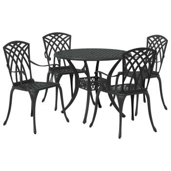 Garten Essgruppe 5 pcs Schwarz Aluminium